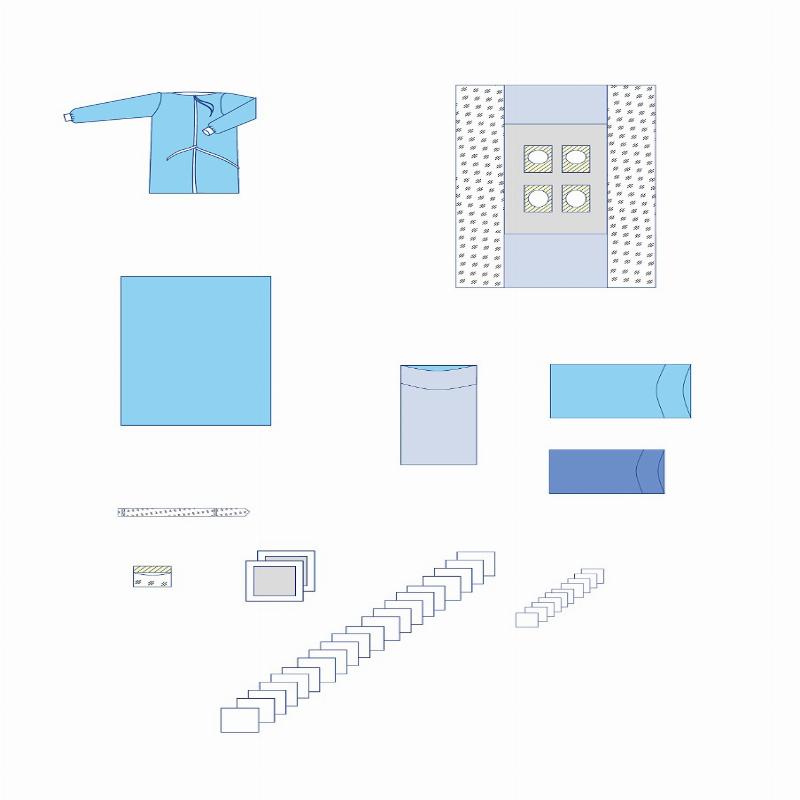 Комплект одягу та покриттів операційних для ангіографії №21 Taipan-Pharm стерильний